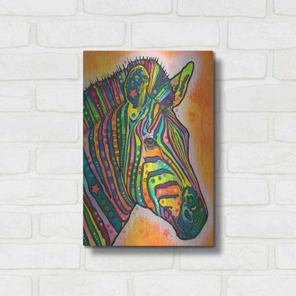 Luxe Metal Art 'Zebra' by Dean Russo, Metal Wall Art,12x16