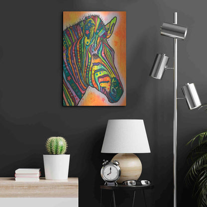 Luxe Metal Art 'Zebra' by Dean Russo, Metal Wall Art,16x24