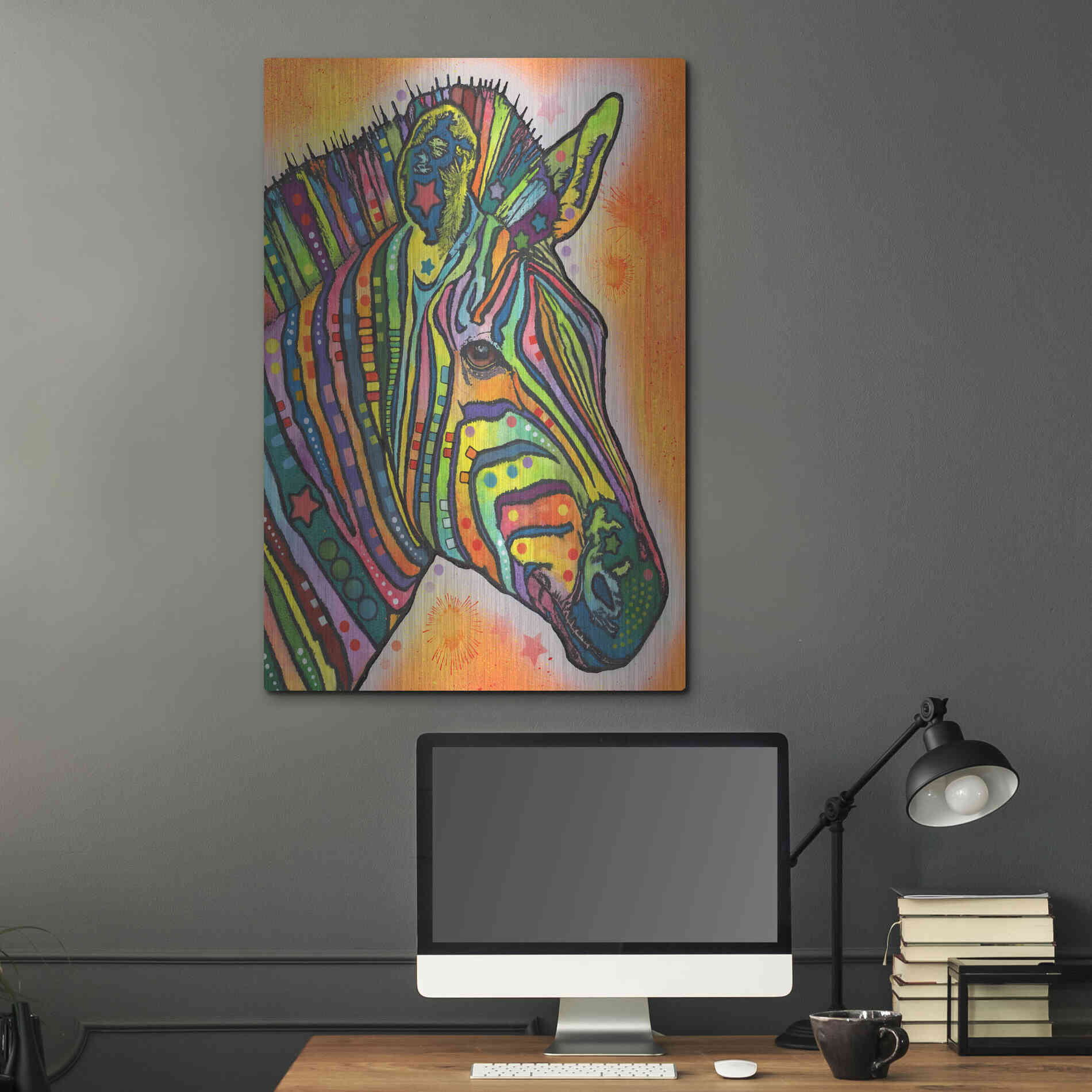 Luxe Metal Art 'Zebra' by Dean Russo, Metal Wall Art,24x36