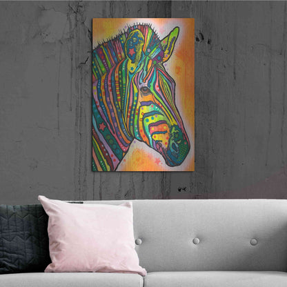 Luxe Metal Art 'Zebra' by Dean Russo, Metal Wall Art,24x36