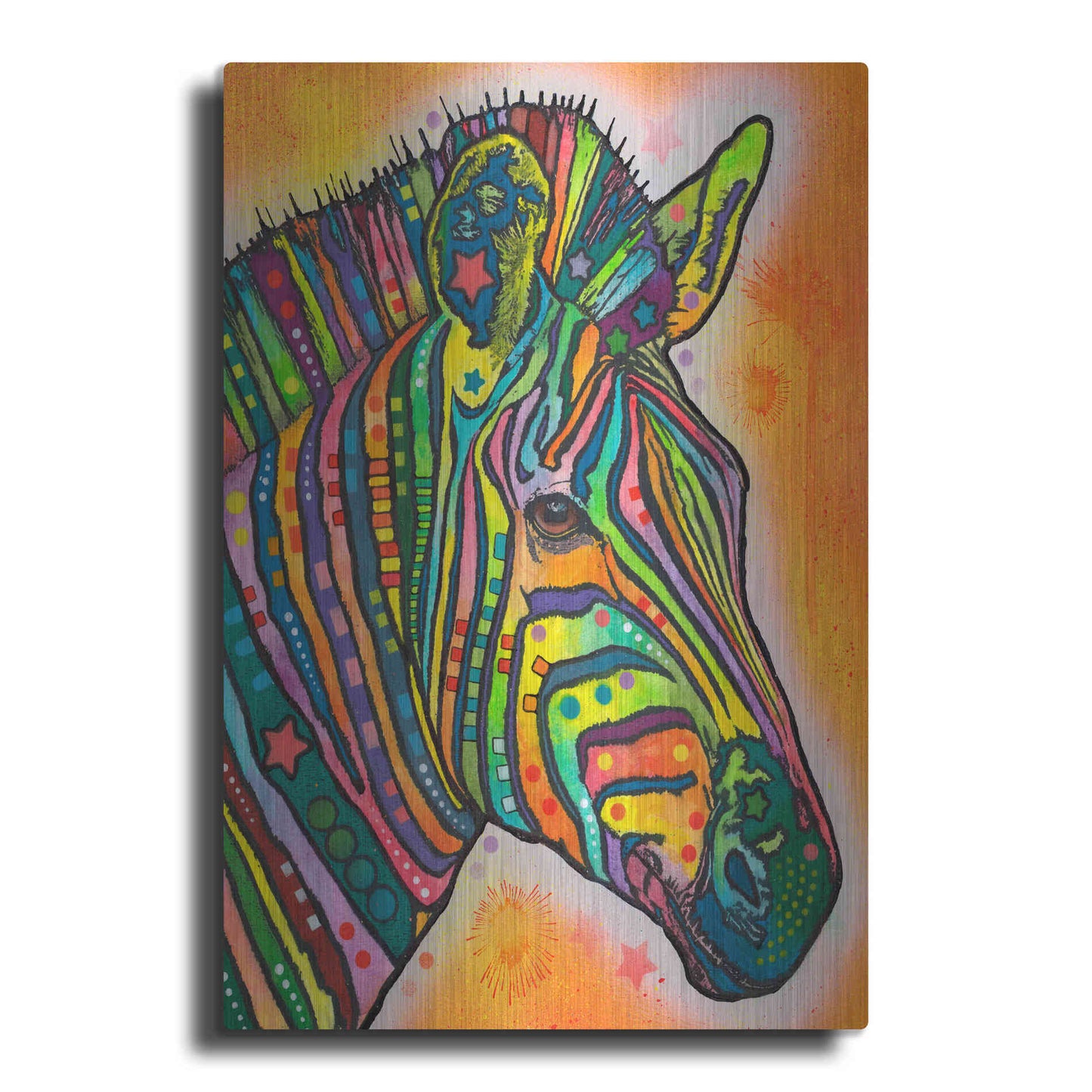 Luxe Metal Art 'Zebra' by Dean Russo, Metal Wall Art