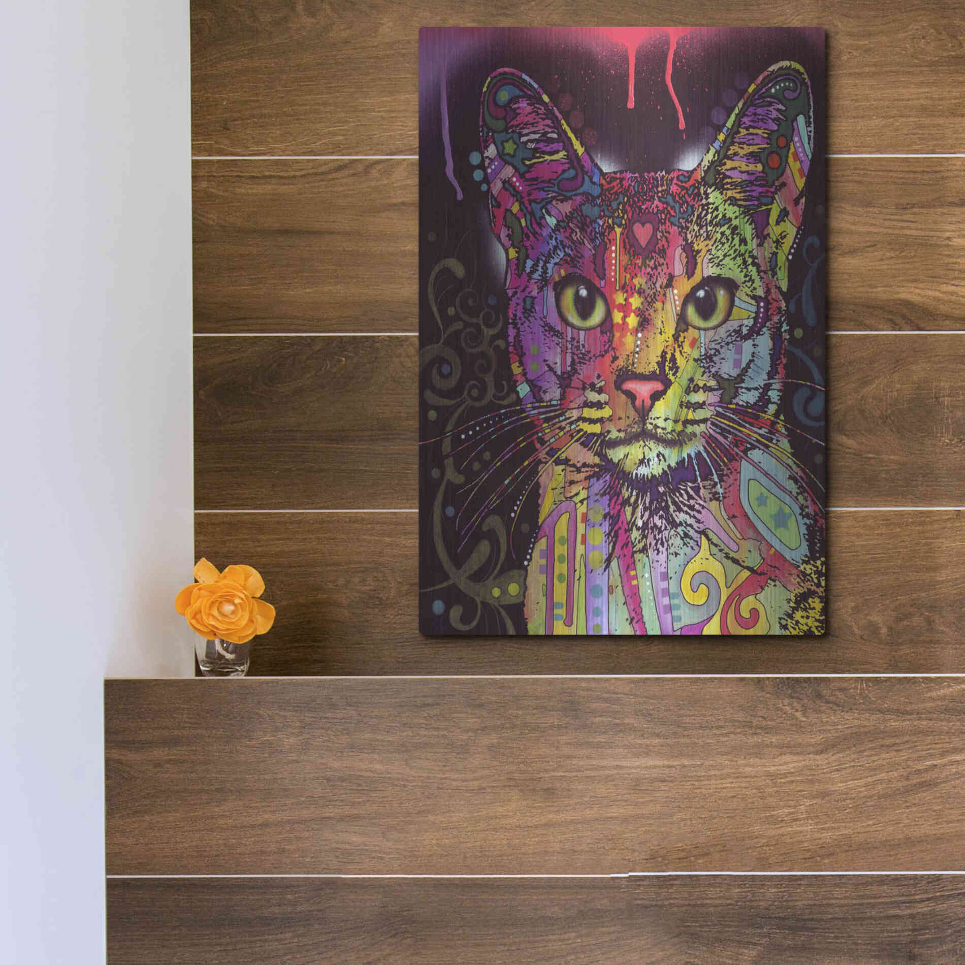 Luxe Metal Art 'Abyssinian' by Dean Russo, Metal Wall Art,12x16