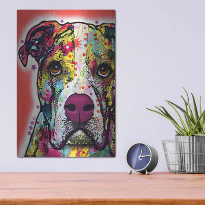 Luxe Metal Art 'American Bulldog 1' by Dean Russo, Metal Wall Art,12x16