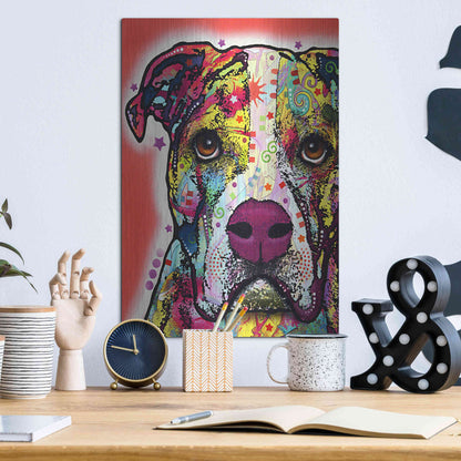 Luxe Metal Art 'American Bulldog 1' by Dean Russo, Metal Wall Art,12x16