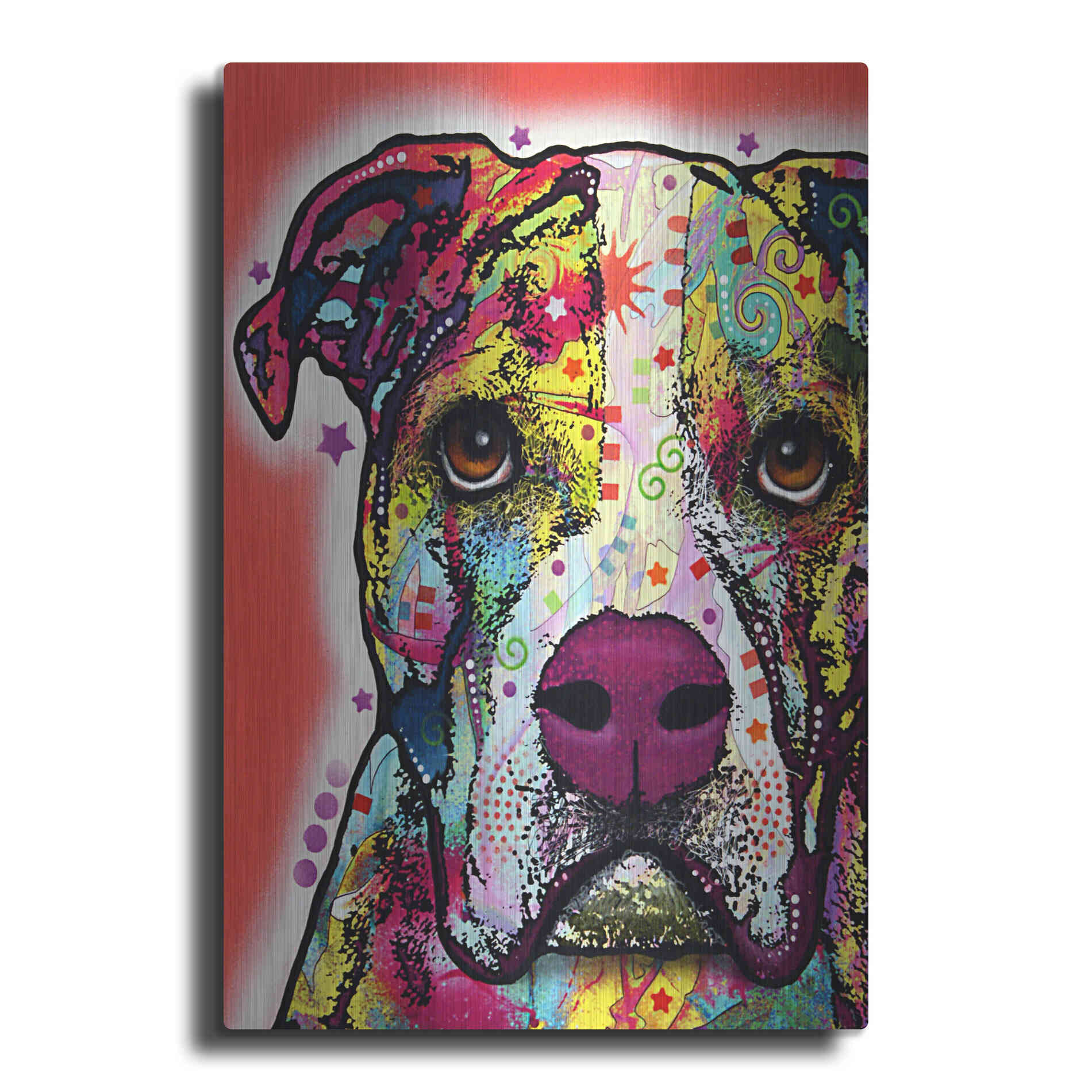 Luxe Metal Art 'American Bulldog 1' by Dean Russo, Metal Wall Art