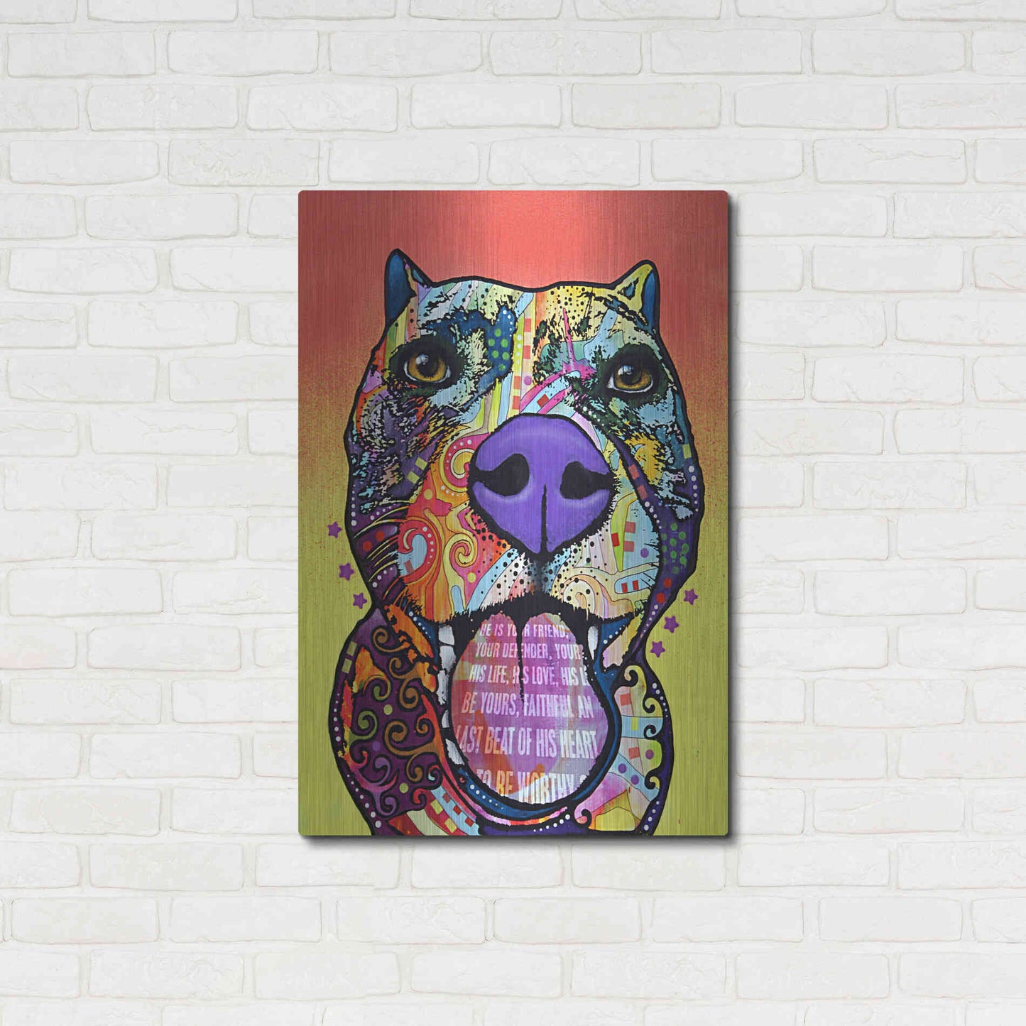 Luxe Metal Art 'Bark Don’T Bite' by Dean Russo, Metal Wall Art,24x36