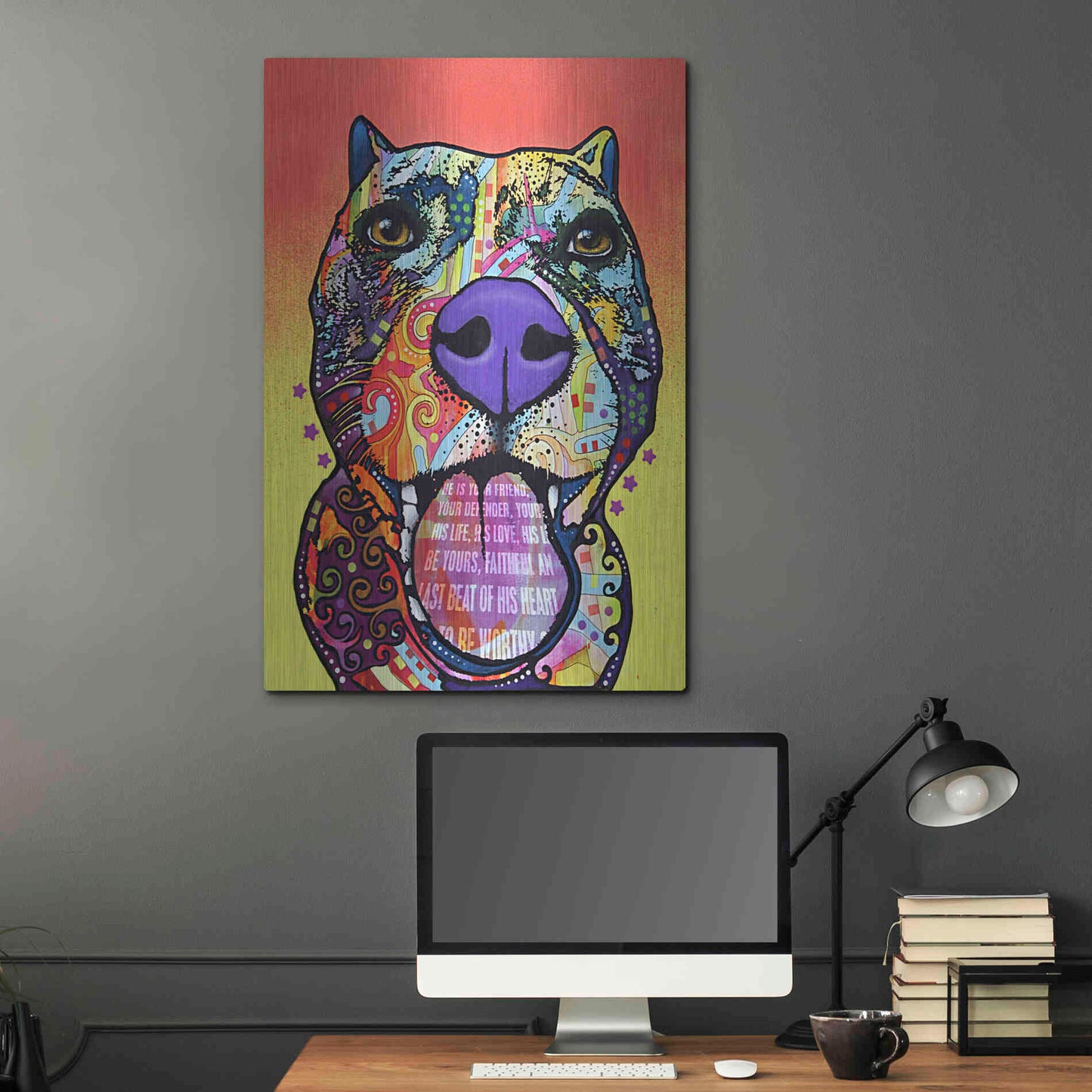 Luxe Metal Art 'Bark Don’T Bite' by Dean Russo, Metal Wall Art,24x36