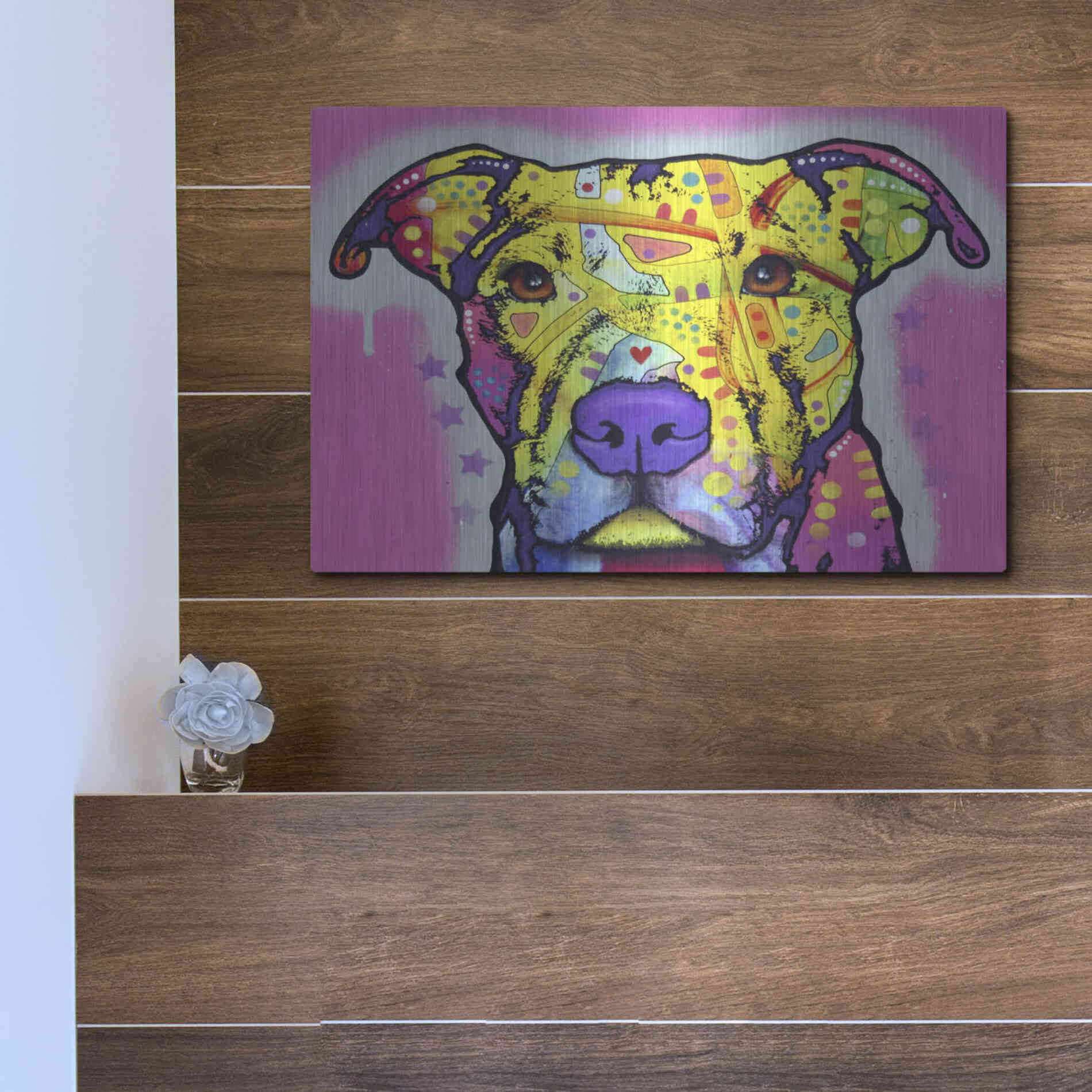 Luxe Metal Art 'Focused Pit' by Dean Russo, Metal Wall Art,16x12