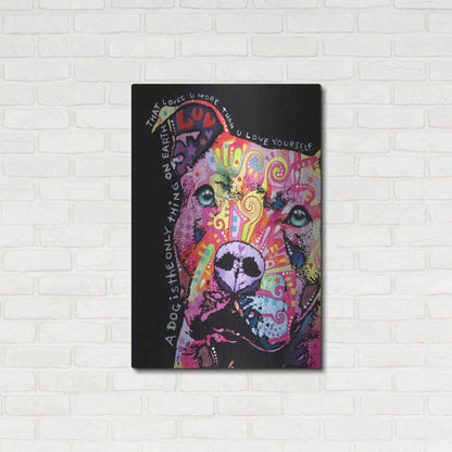 Luxe Metal Art 'Thoughtful Pit Bull' by Dean Russo, Metal Wall Art,24x36