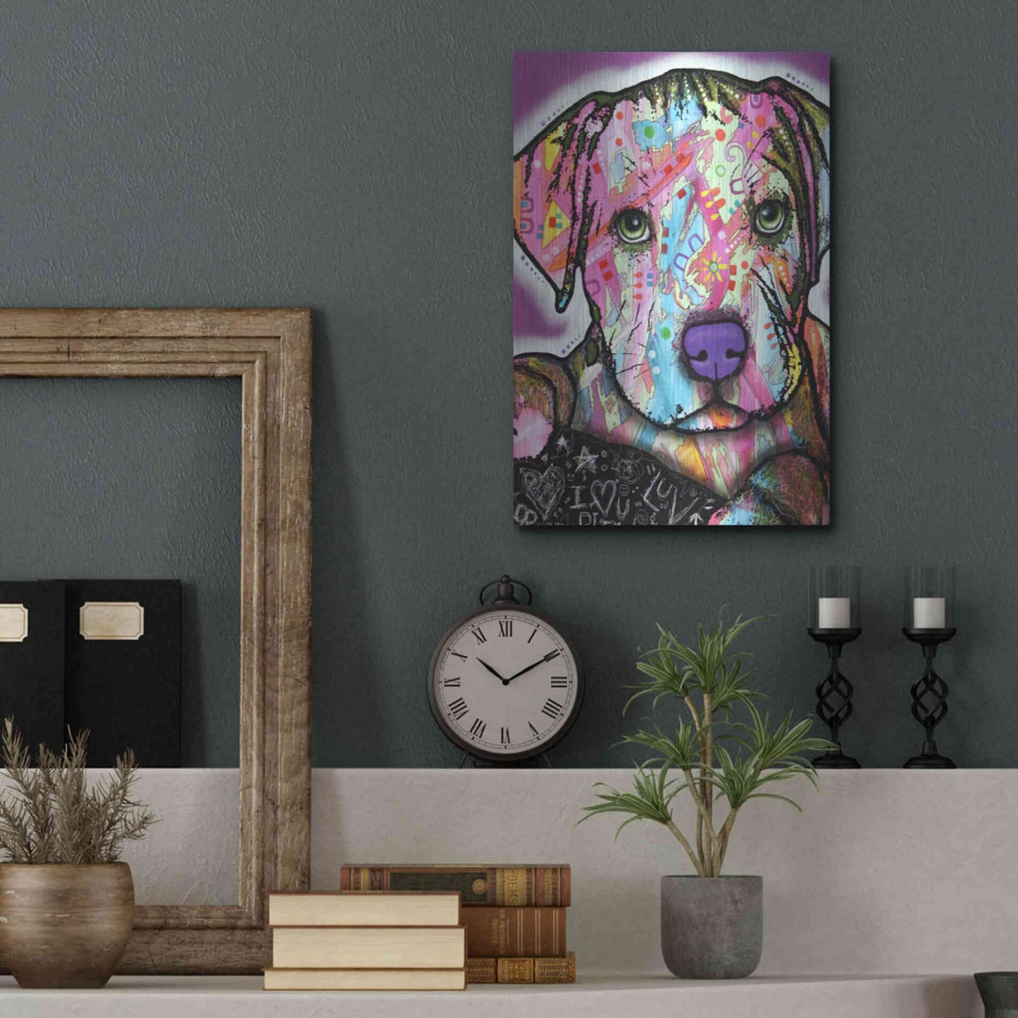 Luxe Metal Art 'Baby Pit' by Dean Russo, Metal Wall Art,12x16