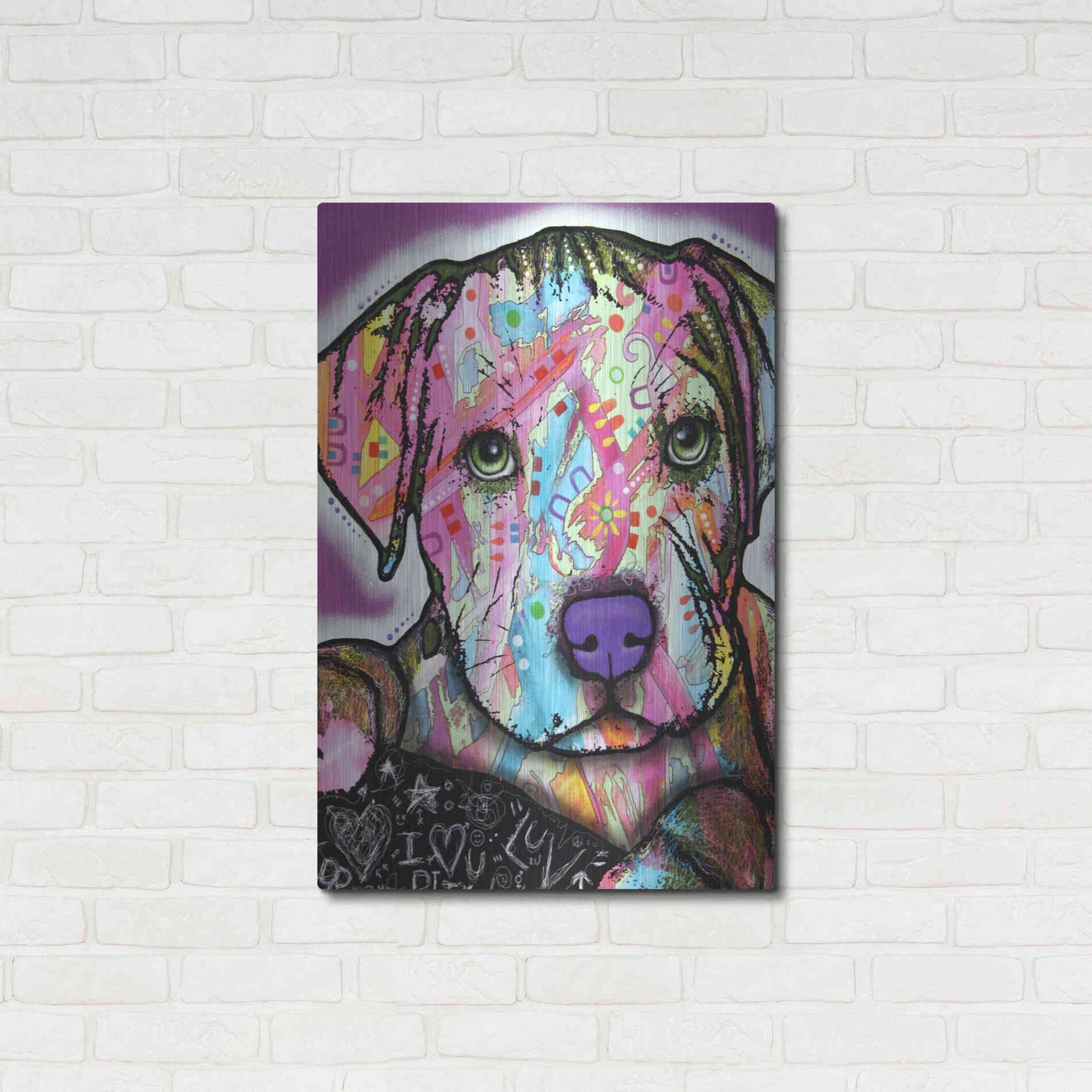 Luxe Metal Art 'Baby Pit' by Dean Russo, Metal Wall Art,24x36