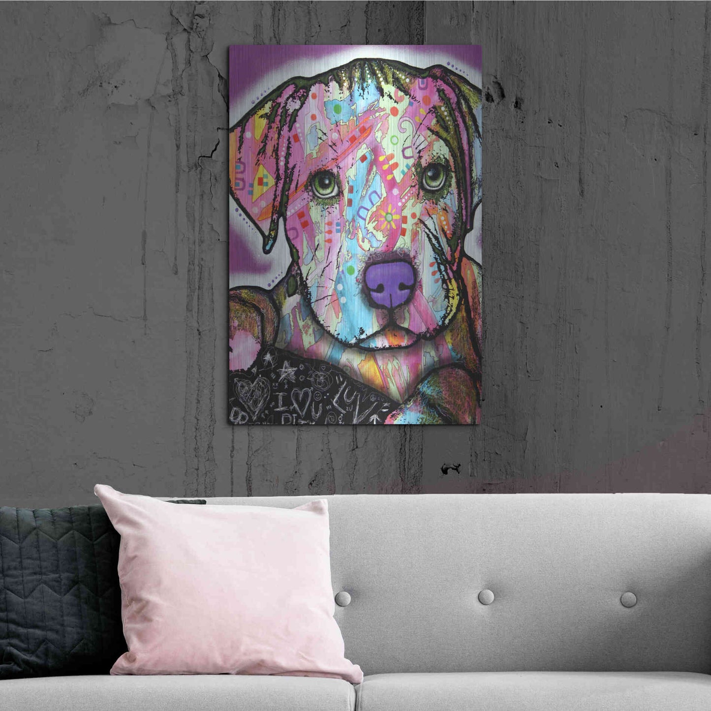 Luxe Metal Art 'Baby Pit' by Dean Russo, Metal Wall Art,24x36