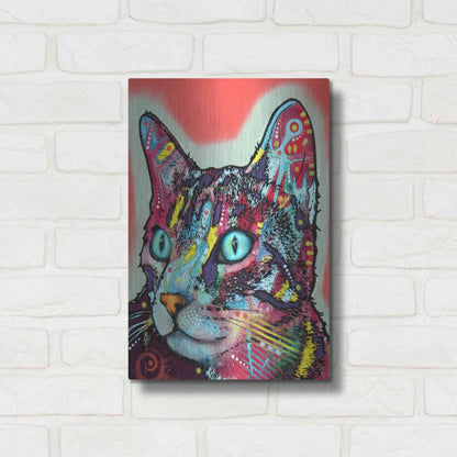 Luxe Metal Art 'Curious Cat' by Dean Russo, Metal Wall Art,12x16