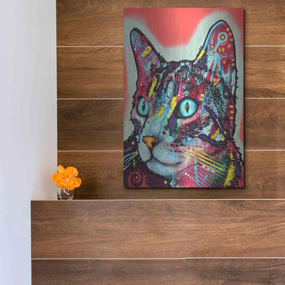 Luxe Metal Art 'Curious Cat' by Dean Russo, Metal Wall Art,12x16