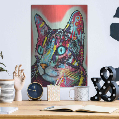 Luxe Metal Art 'Curious Cat' by Dean Russo, Metal Wall Art,12x16