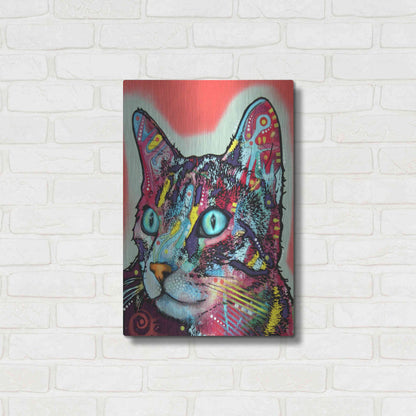 Luxe Metal Art 'Curious Cat' by Dean Russo, Metal Wall Art,16x24