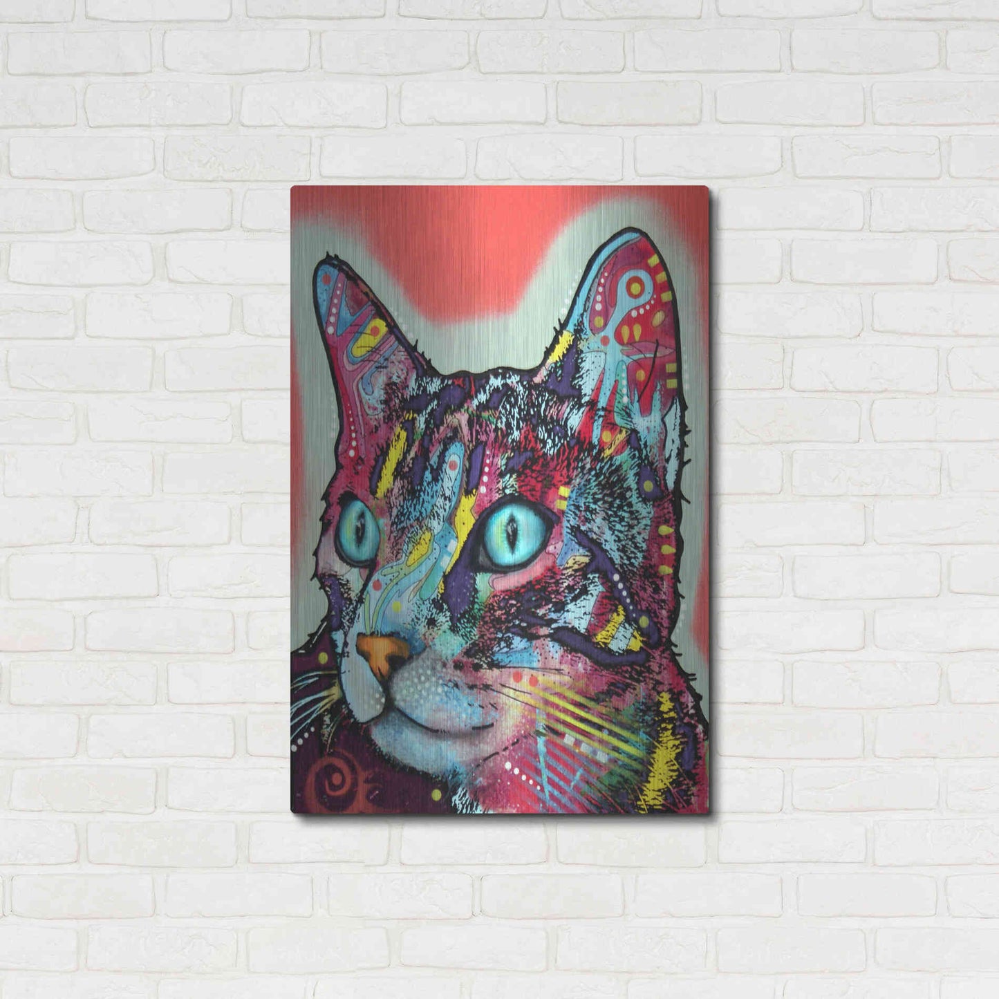 Luxe Metal Art 'Curious Cat' by Dean Russo, Metal Wall Art,24x36