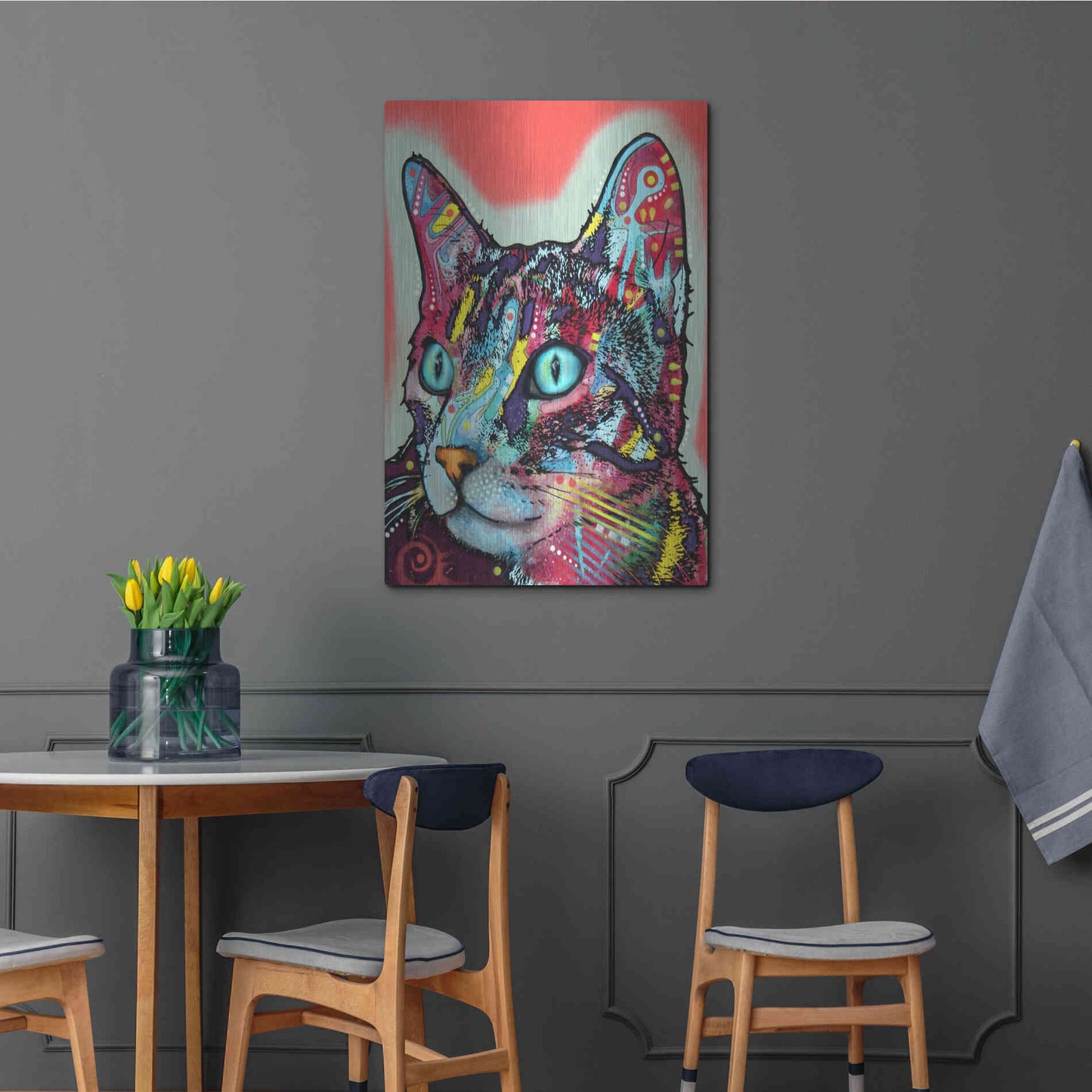 Luxe Metal Art 'Curious Cat' by Dean Russo, Metal Wall Art,24x36