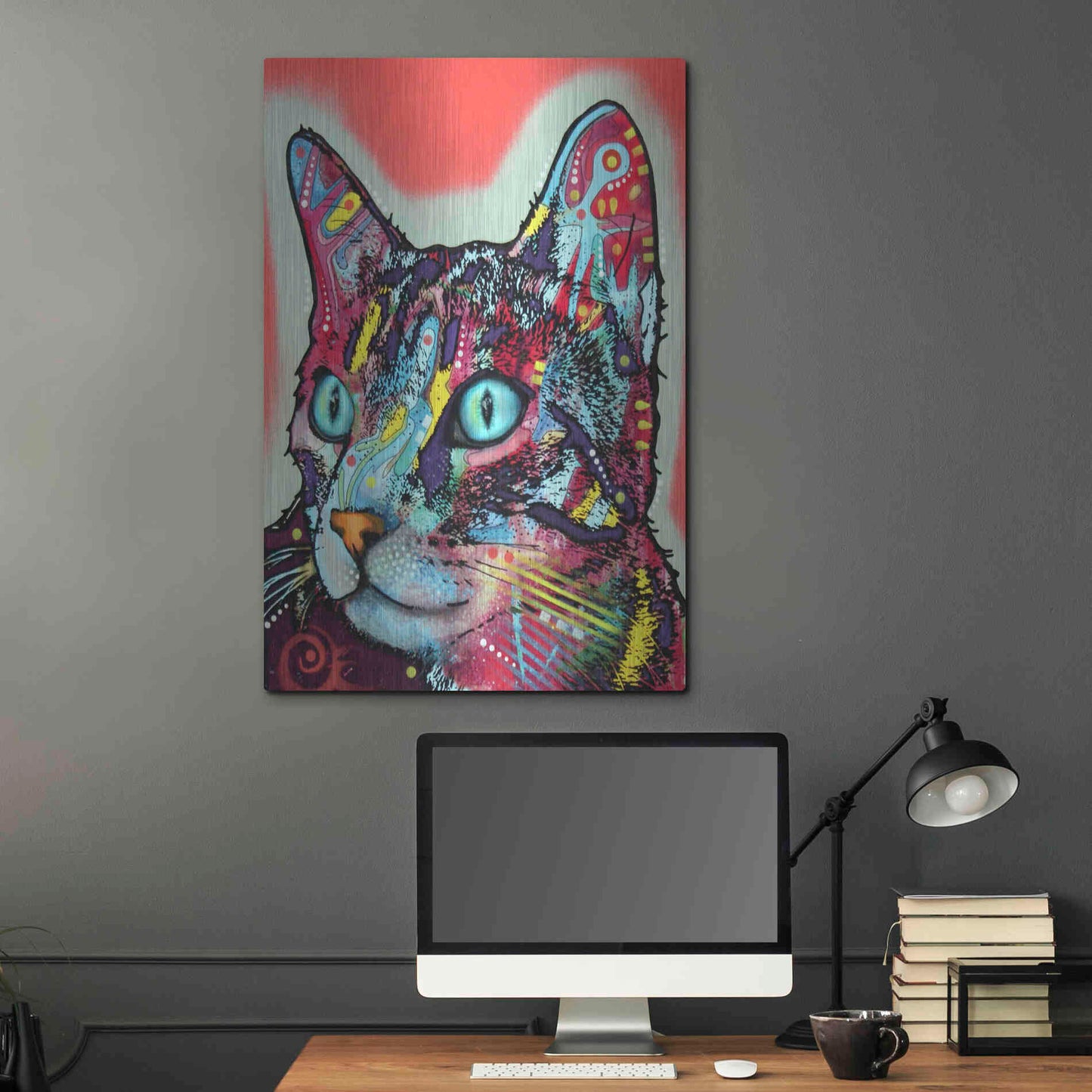 Luxe Metal Art 'Curious Cat' by Dean Russo, Metal Wall Art,24x36