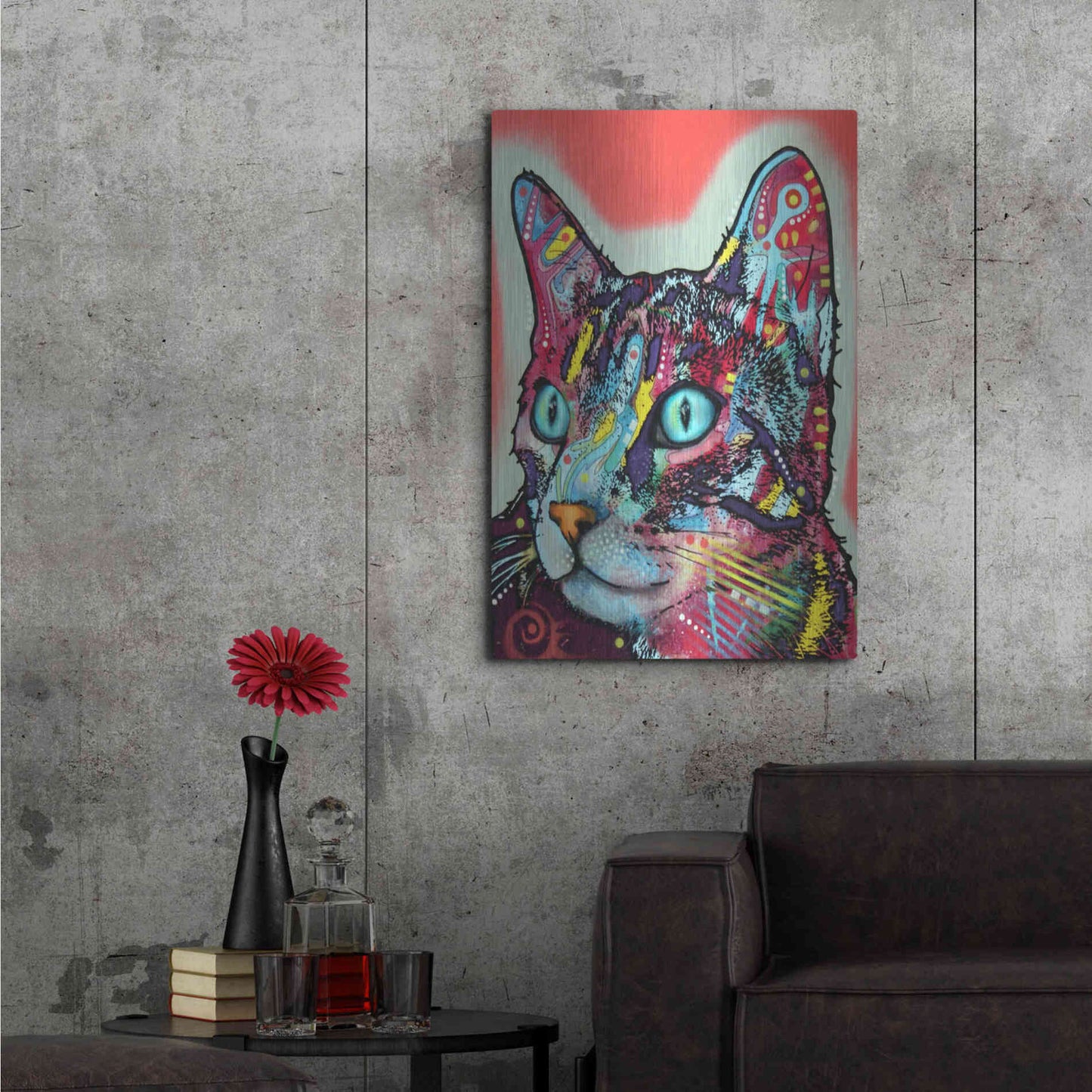 Luxe Metal Art 'Curious Cat' by Dean Russo, Metal Wall Art,24x36