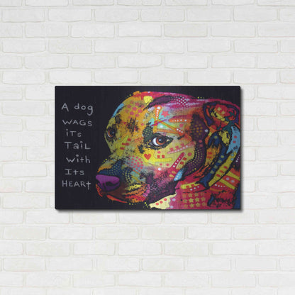 Luxe Metal Art 'Gratitude Pitbull' by Dean Russo, Metal Wall Art,36x24