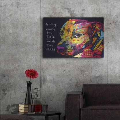 Luxe Metal Art 'Gratitude Pitbull' by Dean Russo, Metal Wall Art,36x24