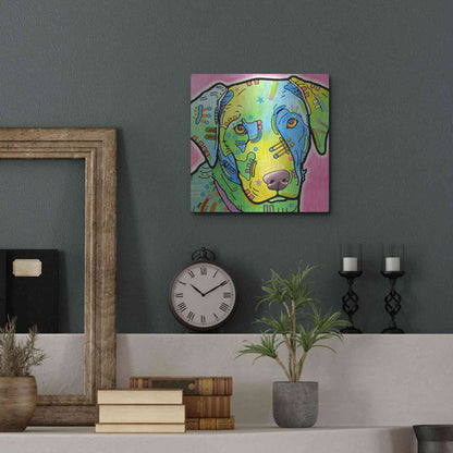 Luxe Metal Art 'Labrador' by Dean Russo, Metal Wall Art,12x12