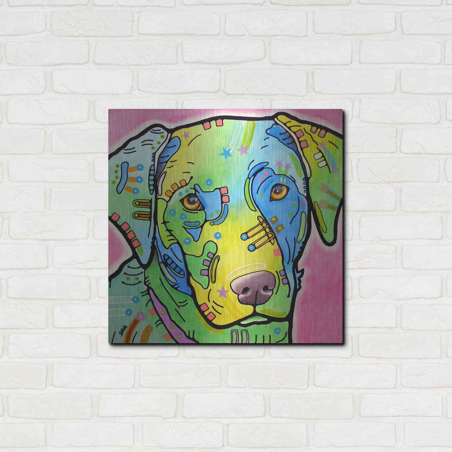 Luxe Metal Art 'Labrador' by Dean Russo, Metal Wall Art,24x24