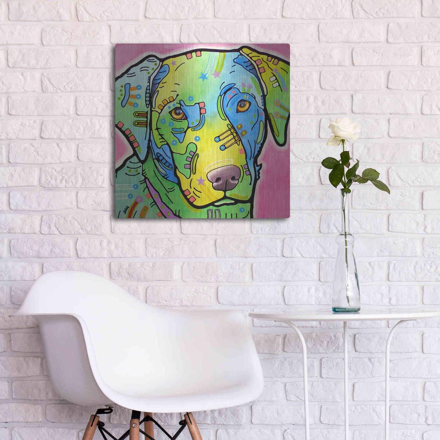 Luxe Metal Art 'Labrador' by Dean Russo, Metal Wall Art,24x24