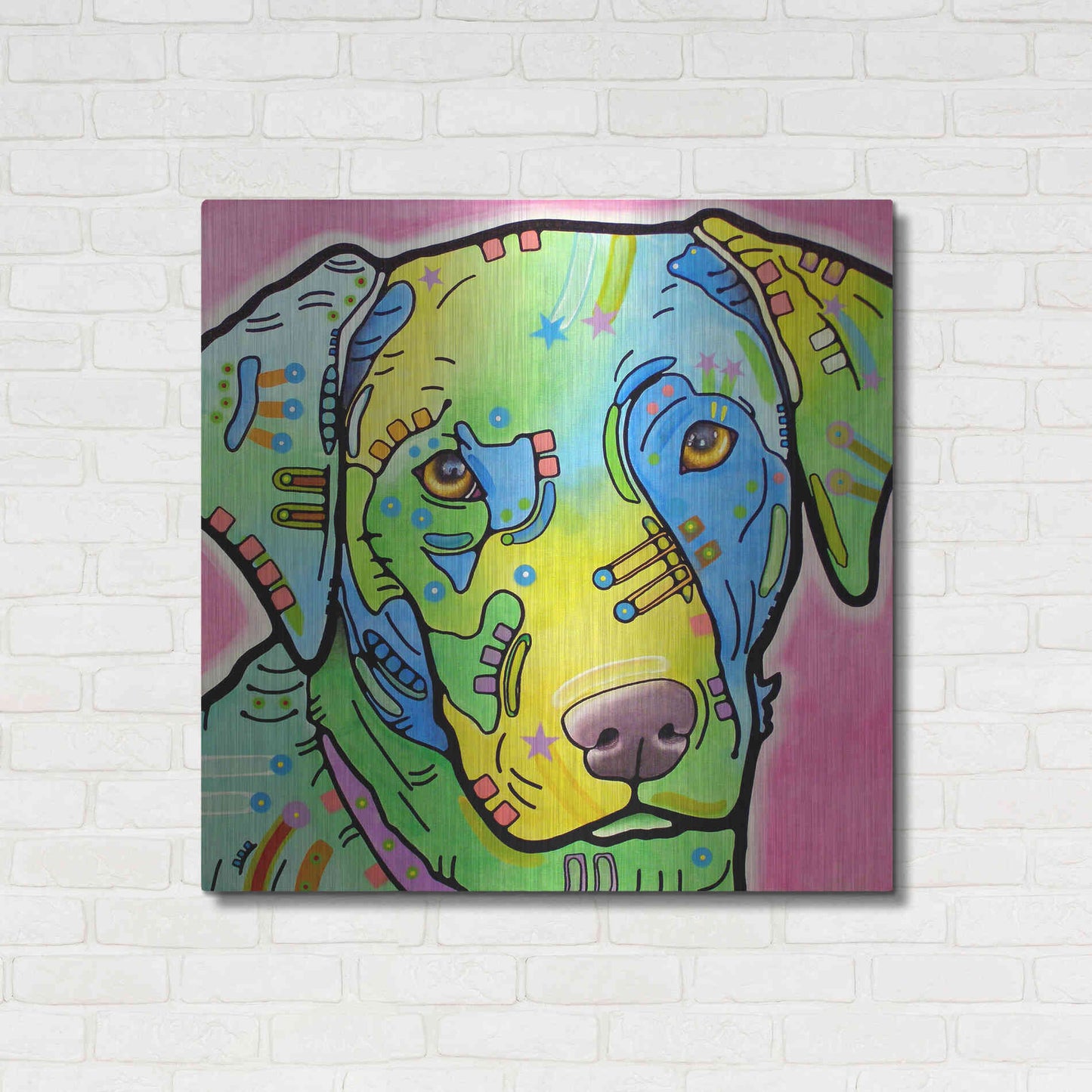 Luxe Metal Art 'Labrador' by Dean Russo, Metal Wall Art,36x36