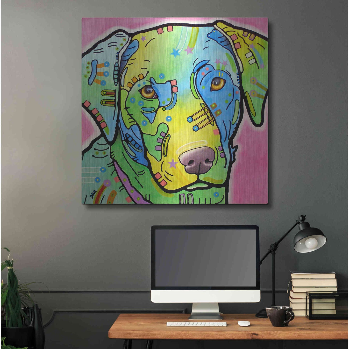 Luxe Metal Art 'Labrador' by Dean Russo, Metal Wall Art,36x36