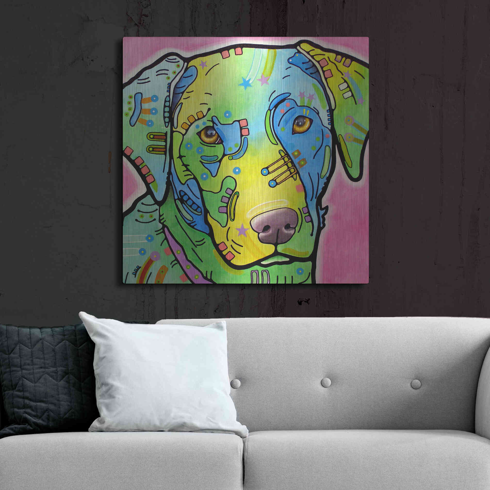 Luxe Metal Art 'Labrador' by Dean Russo, Metal Wall Art,36x36