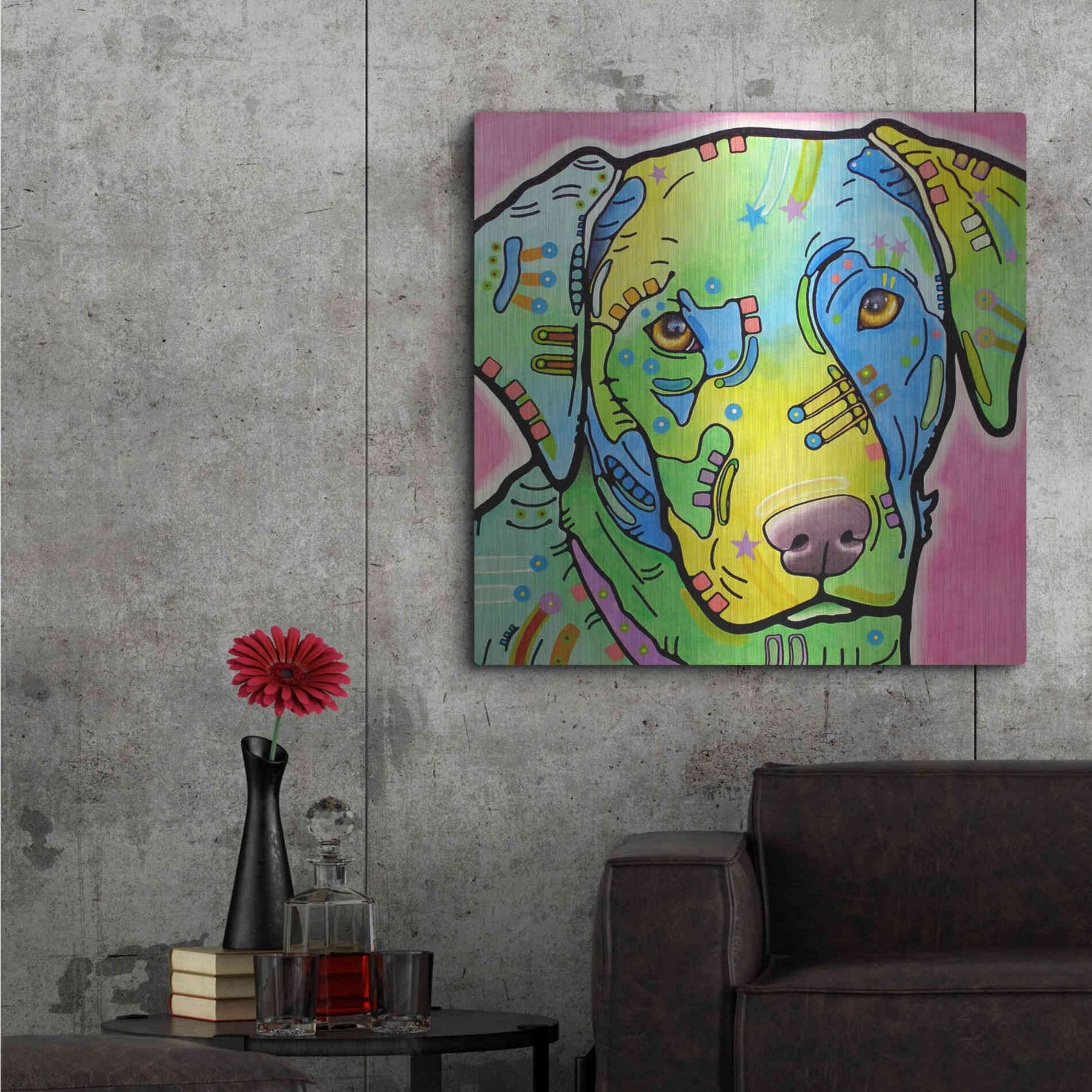 Luxe Metal Art 'Labrador' by Dean Russo, Metal Wall Art,36x36