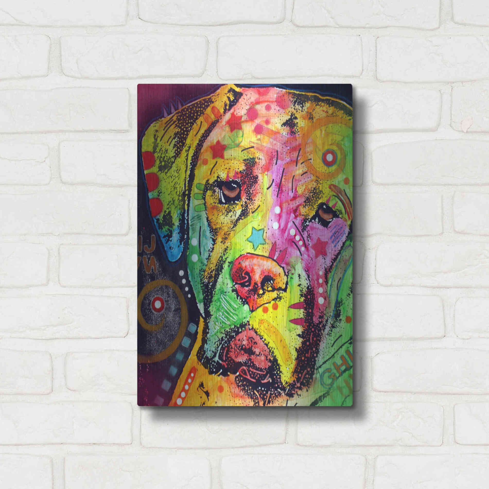 Luxe Metal Art 'Mastiff' by Dean Russo, Metal Wall Art,12x16