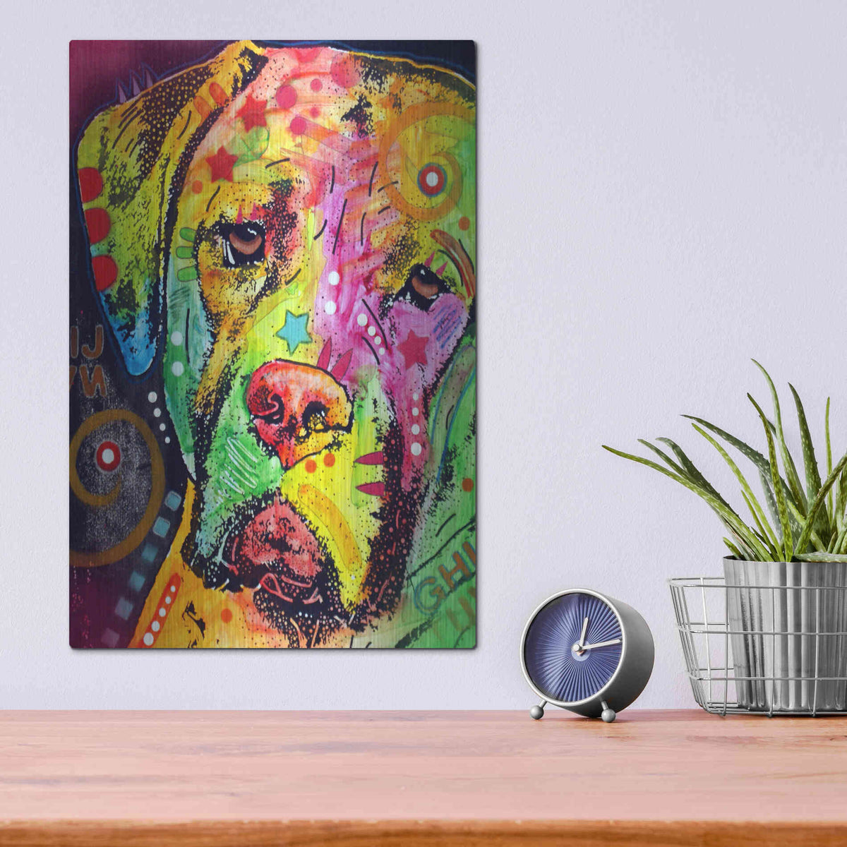 Luxe Metal Art 'Mastiff' by Dean Russo, Metal Wall Art,12x16