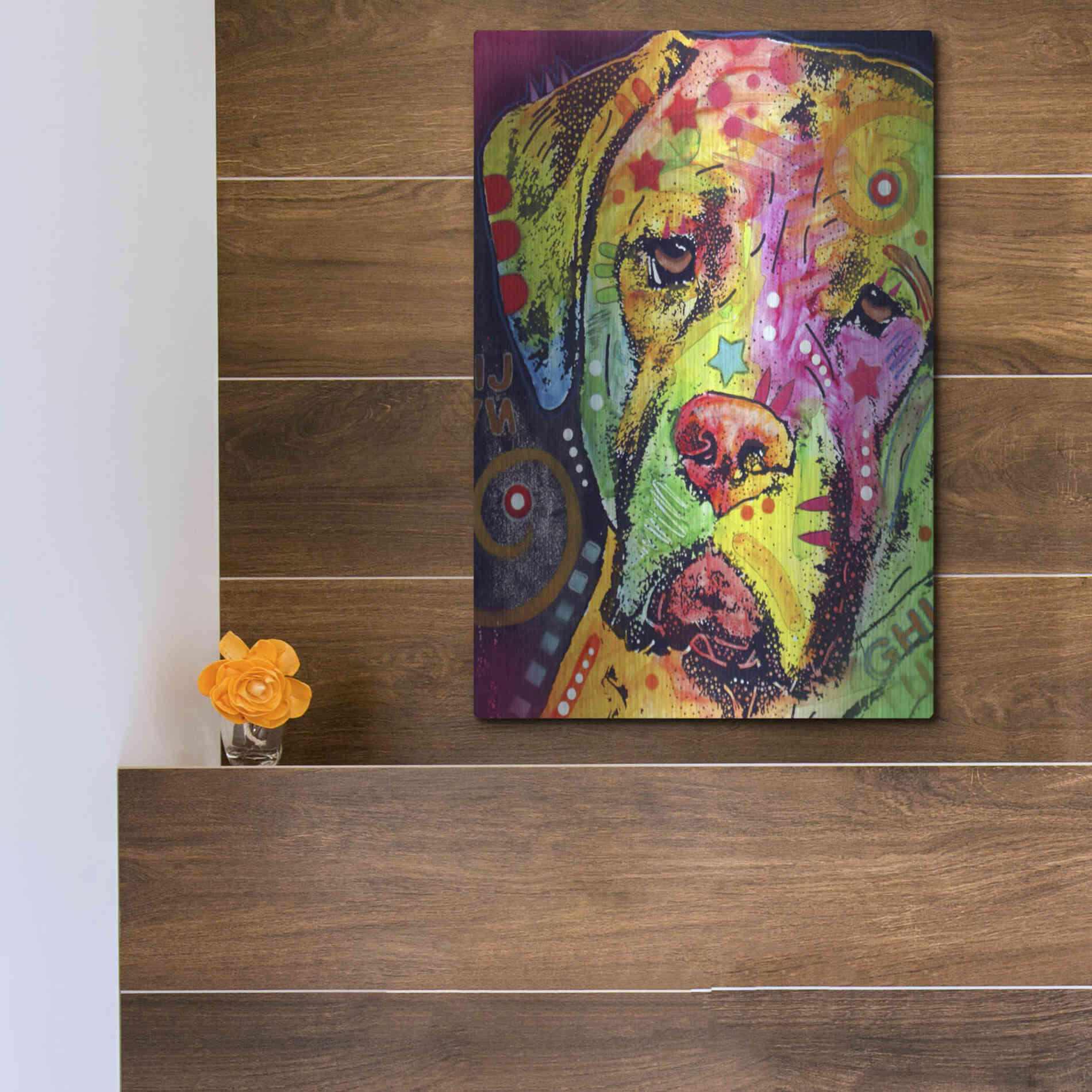 Luxe Metal Art 'Mastiff' by Dean Russo, Metal Wall Art,12x16