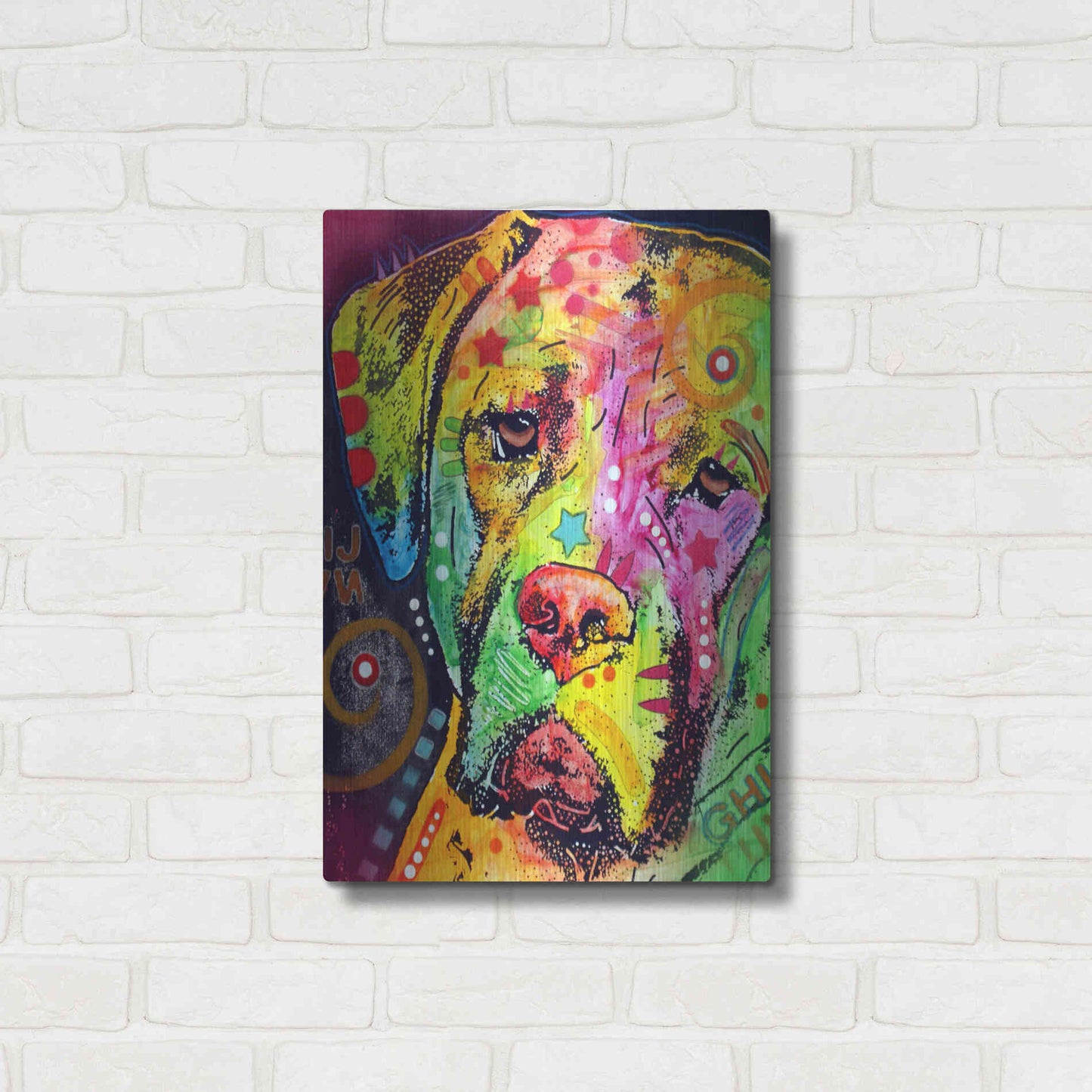 Luxe Metal Art 'Mastiff' by Dean Russo, Metal Wall Art,16x24