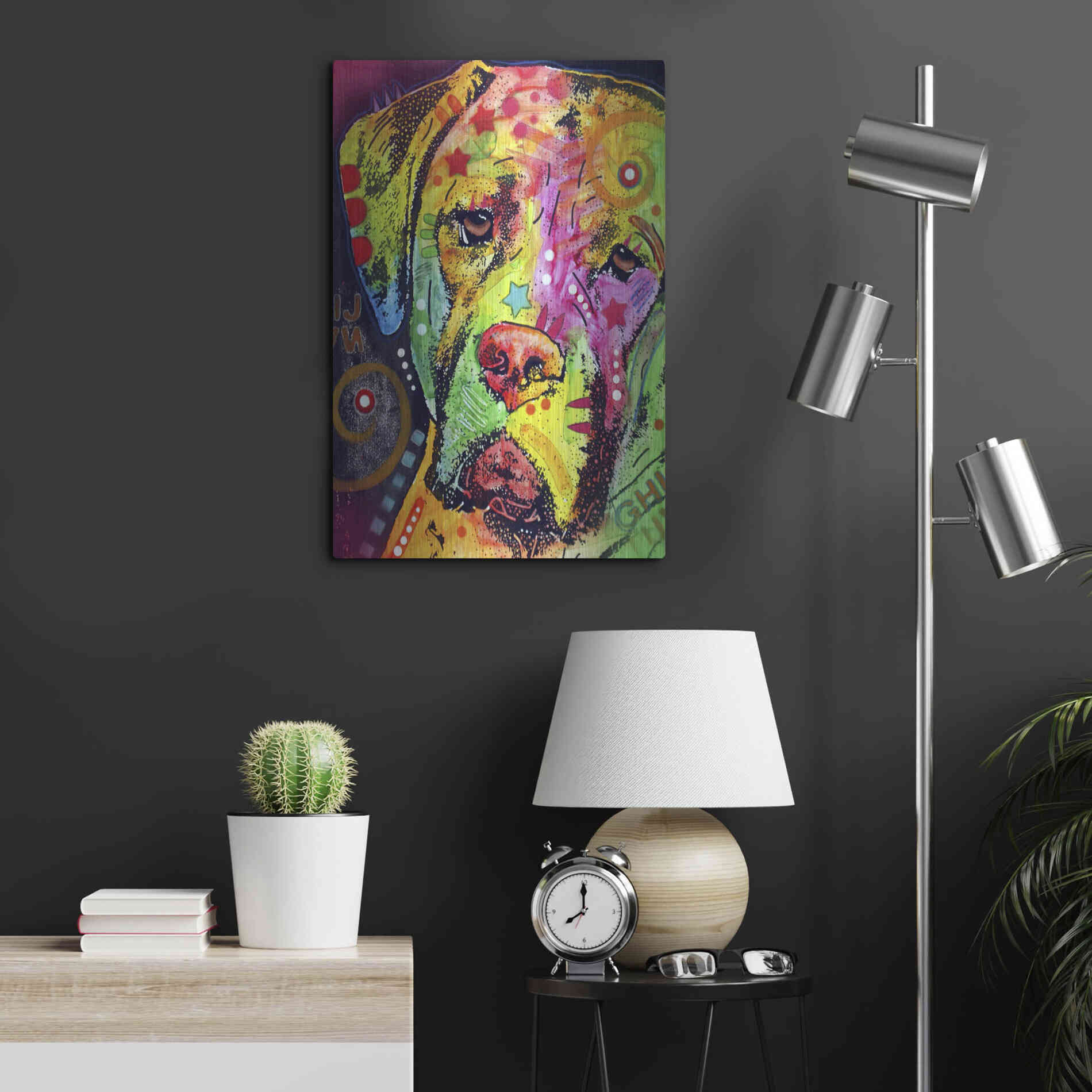 Luxe Metal Art 'Mastiff' by Dean Russo, Metal Wall Art,16x24