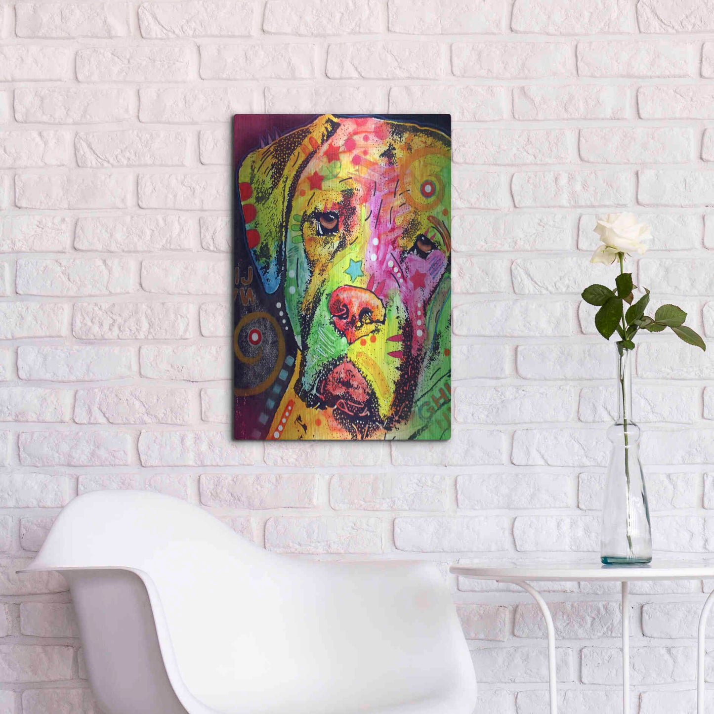 Luxe Metal Art 'Mastiff' by Dean Russo, Metal Wall Art,16x24