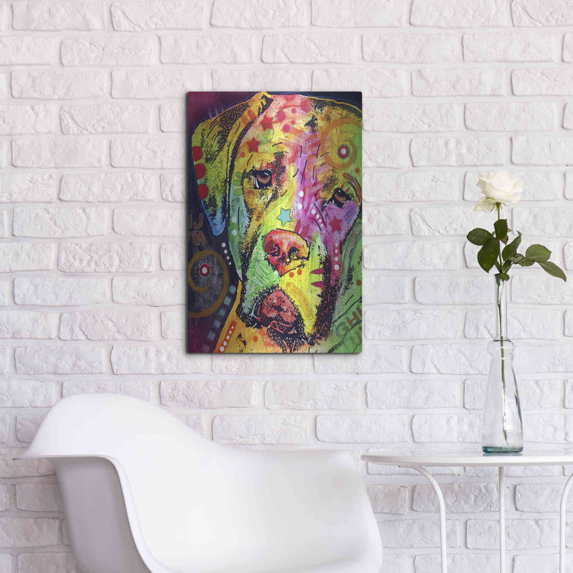 Luxe Metal Art 'Mastiff' by Dean Russo, Metal Wall Art,16x24