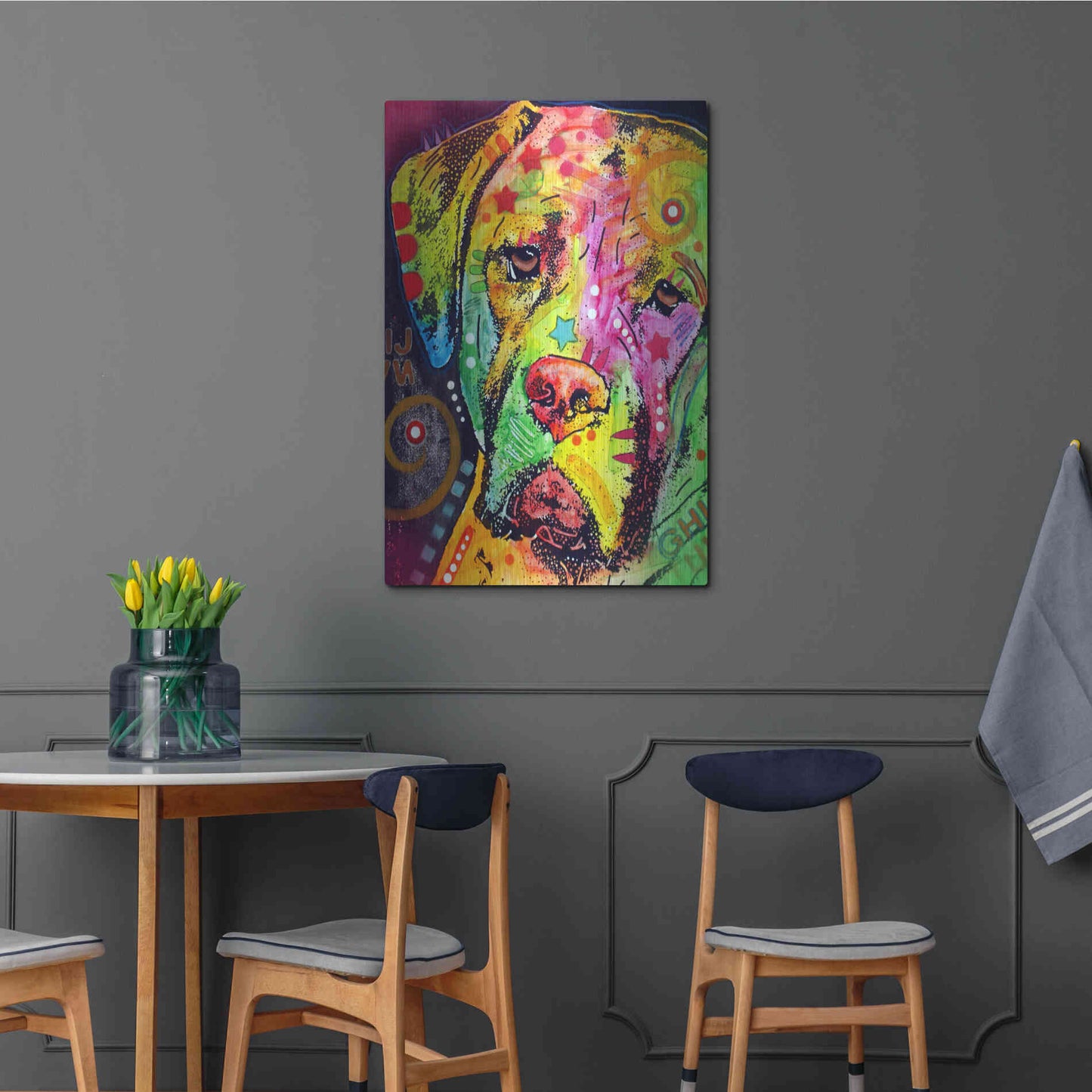 Luxe Metal Art 'Mastiff' by Dean Russo, Metal Wall Art,24x36