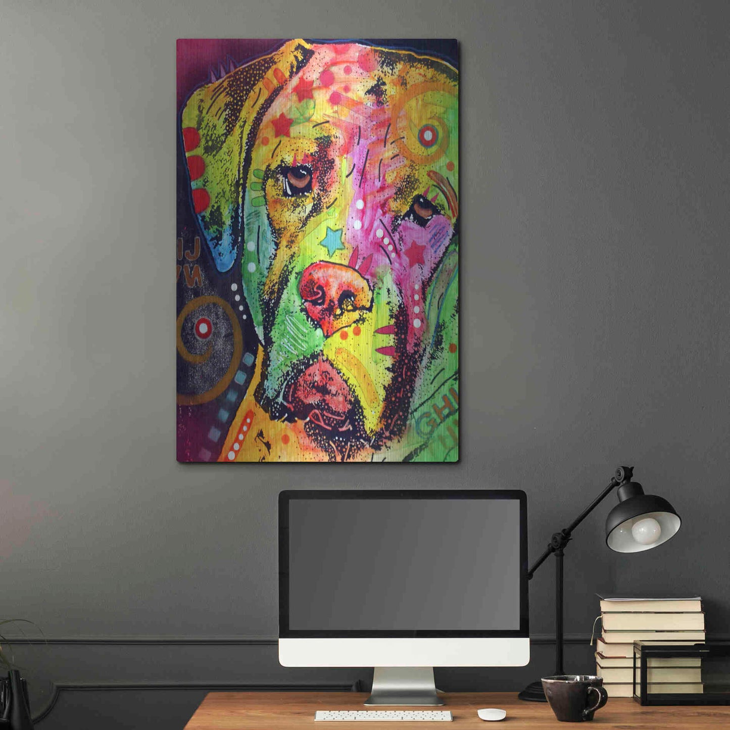 Luxe Metal Art 'Mastiff' by Dean Russo, Metal Wall Art,24x36