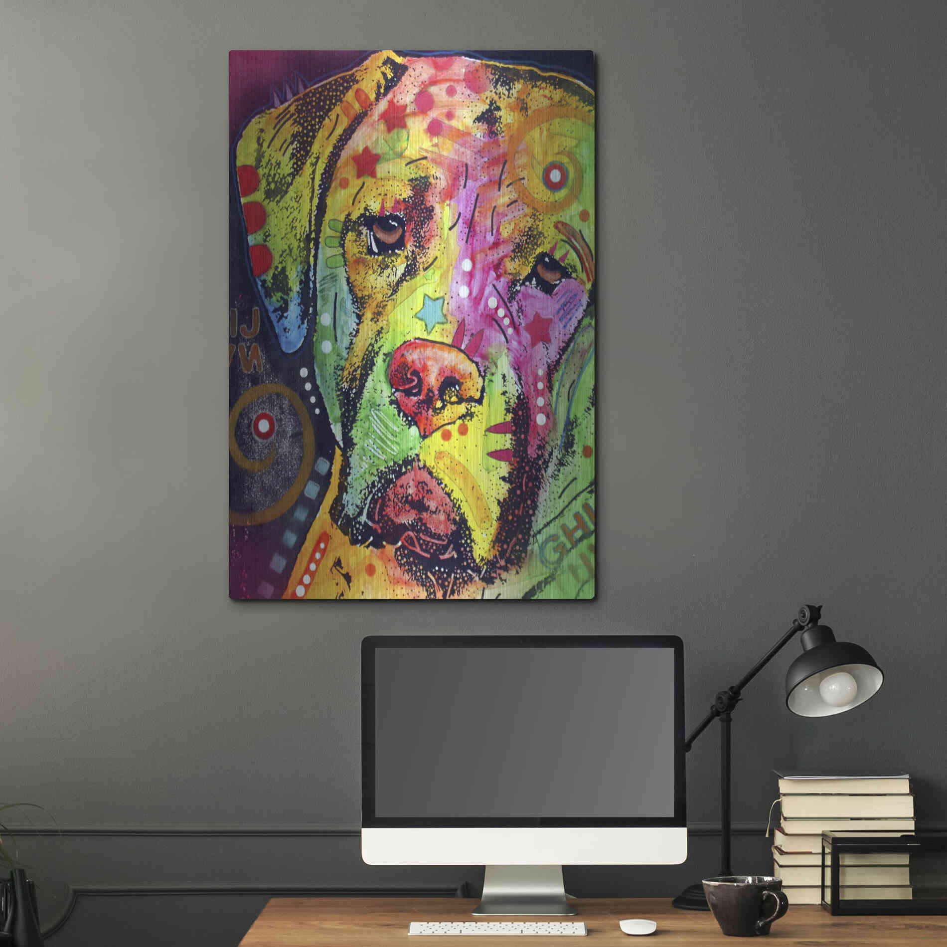 Luxe Metal Art 'Mastiff' by Dean Russo, Metal Wall Art,24x36