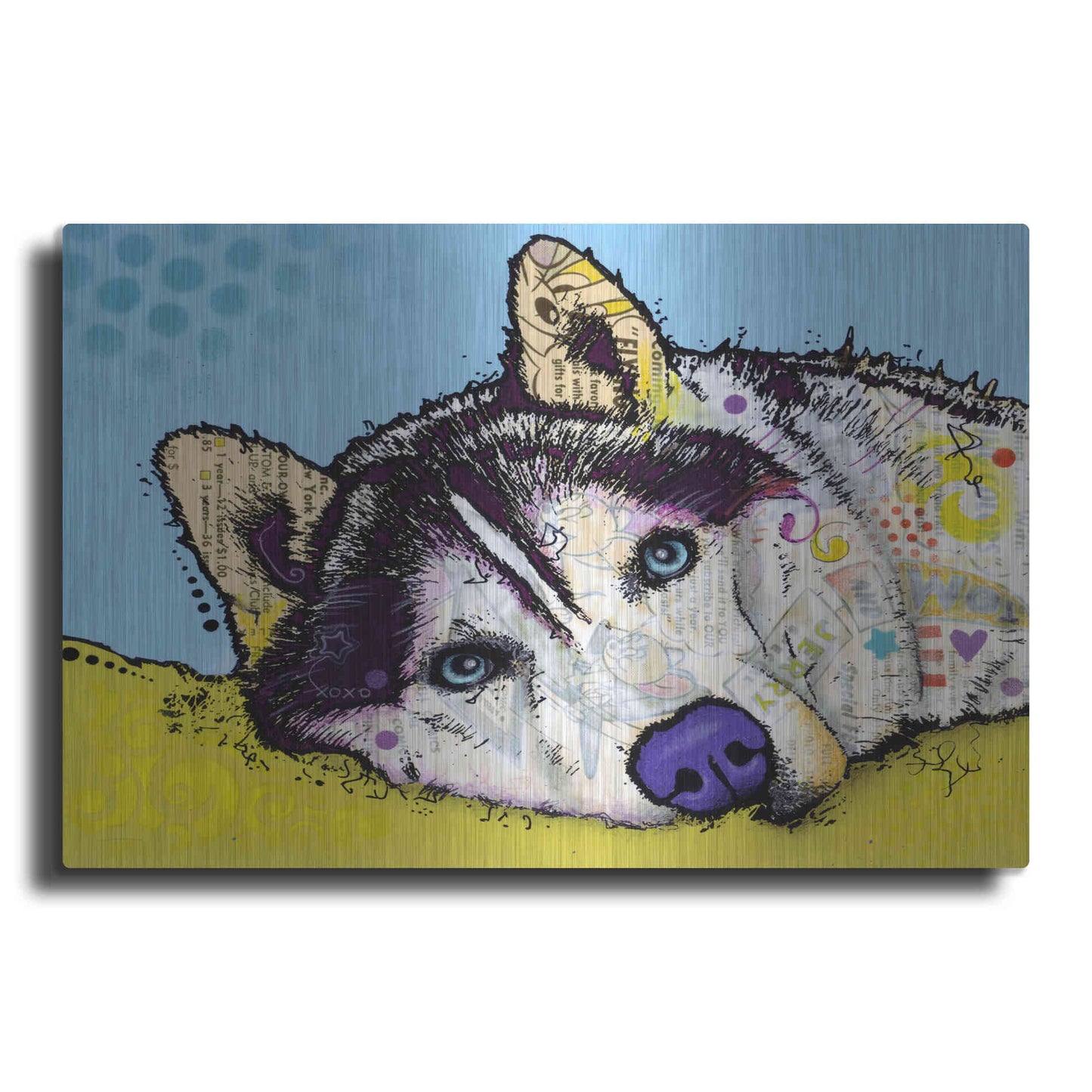 Luxe Metal Art 'Siberian Husky 2' by Dean Russo, Metal Wall Art