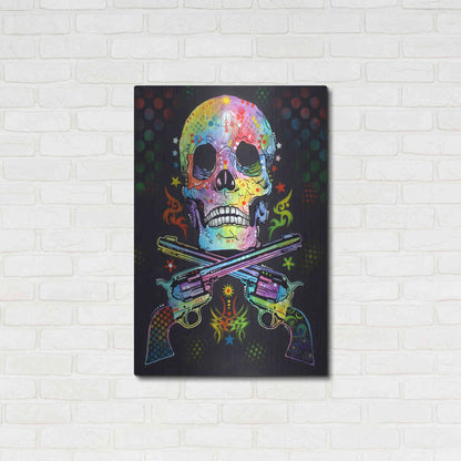 Luxe Metal Art 'Skull & Guns' by Dean Russo, Metal Wall Art,24x36