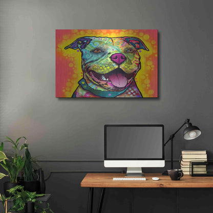 Luxe Metal Art 'Dewey Pit Bull' by Dean Russo, Metal Wall Art,36x24