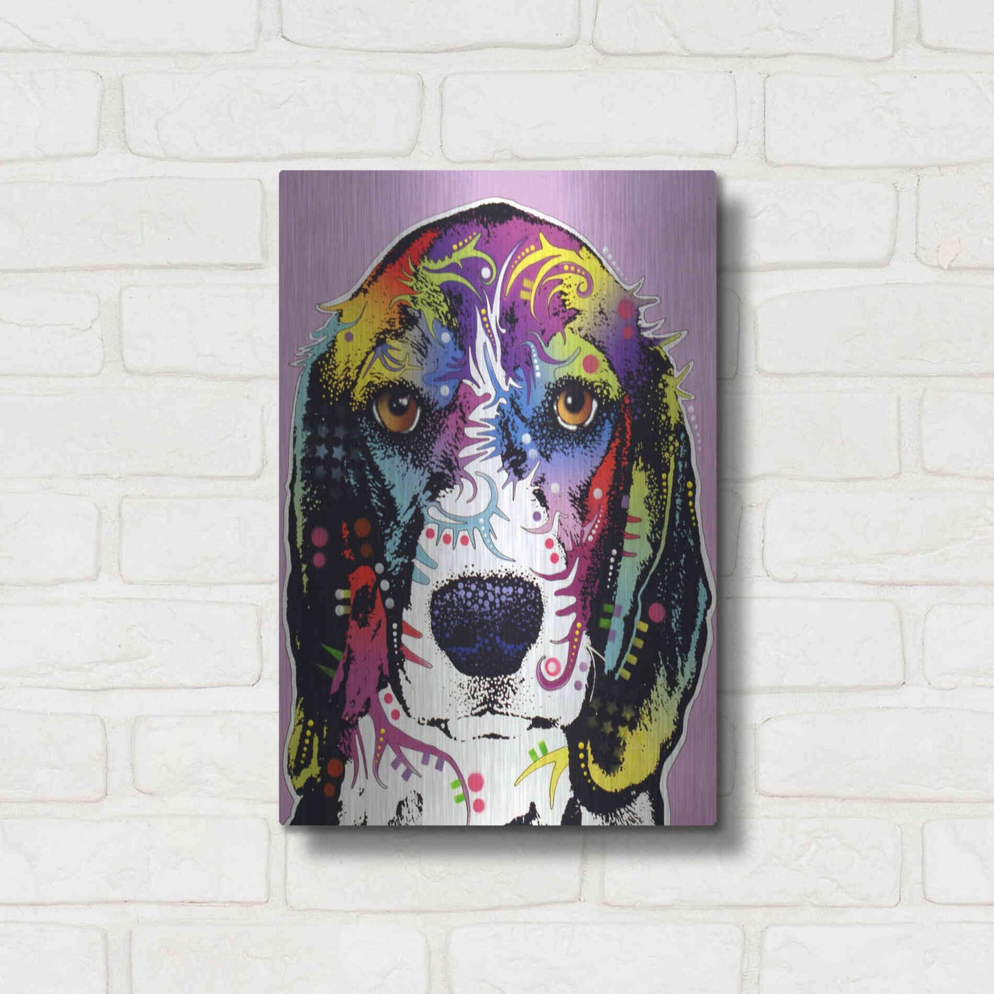 Luxe Metal Art '4 Beagle' by Dean Russo, Metal Wall Art,12x16