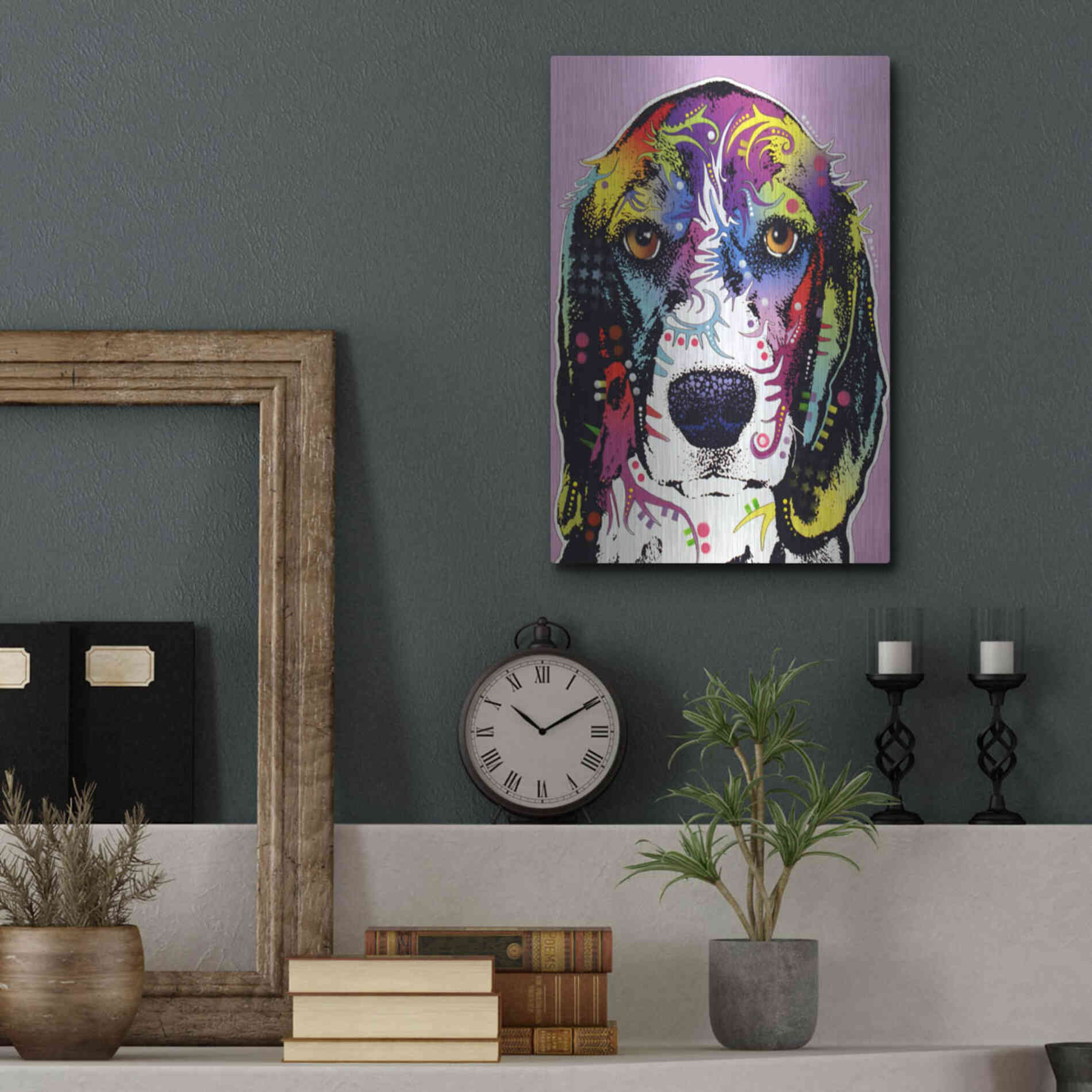 Luxe Metal Art '4 Beagle' by Dean Russo, Metal Wall Art,12x16