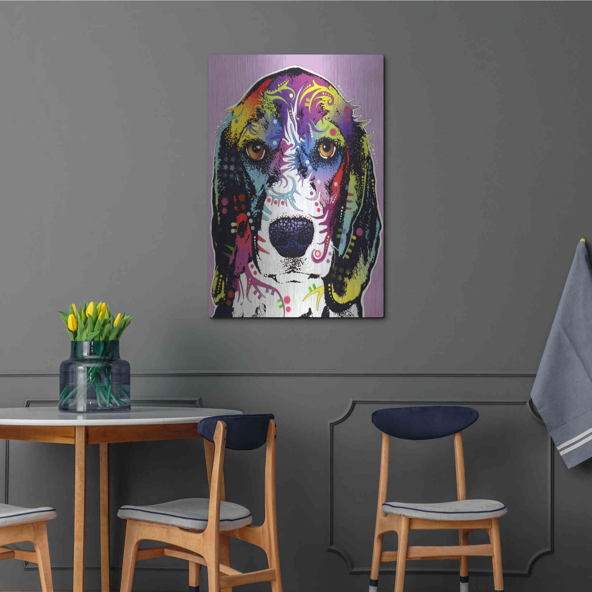 Luxe Metal Art '4 Beagle' by Dean Russo, Metal Wall Art,24x36