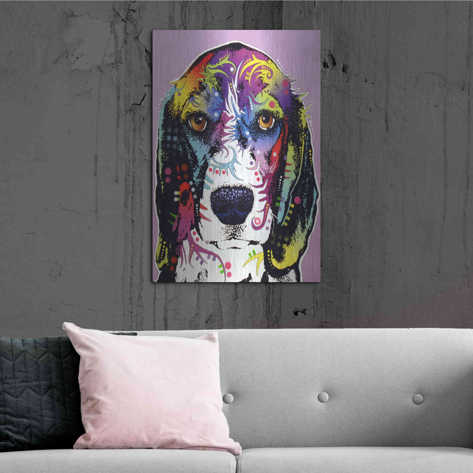 Luxe Metal Art '4 Beagle' by Dean Russo, Metal Wall Art,24x36